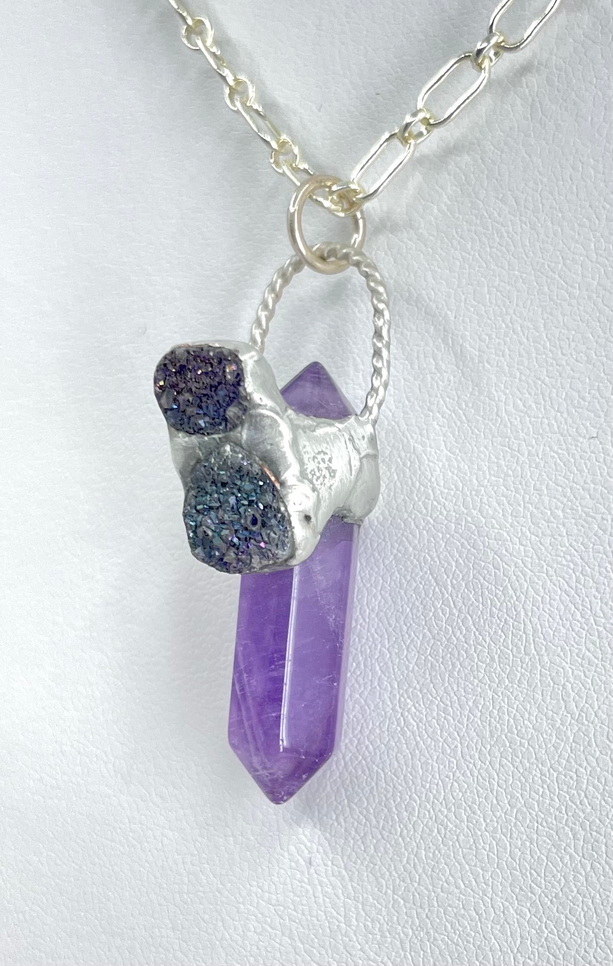 Amethyst Crystal with Druzy