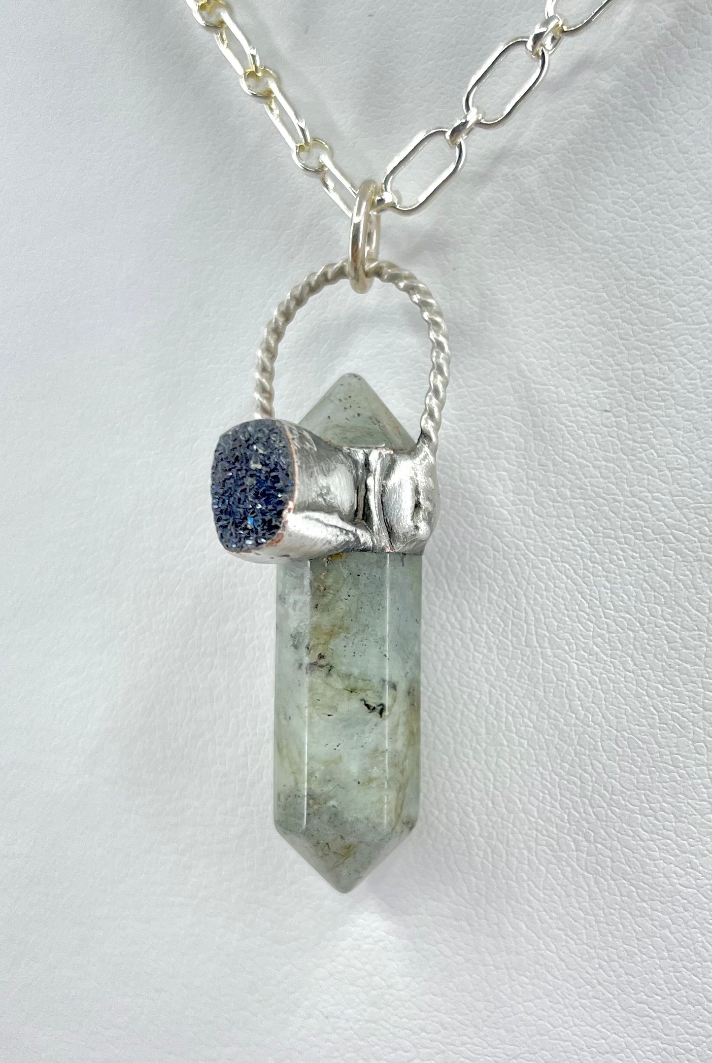 Labradorite with Druzy Crystal