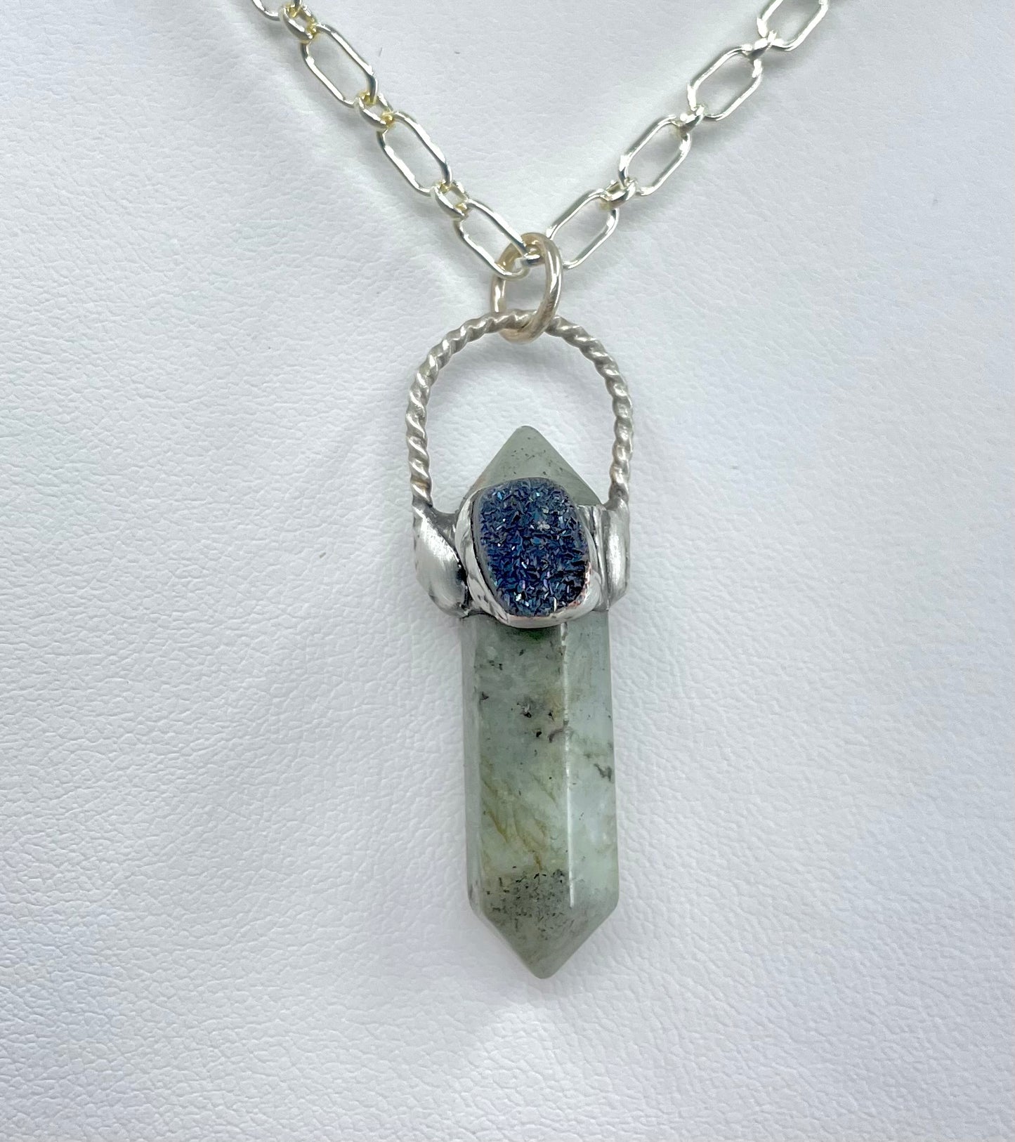 Labradorite with Druzy Crystal