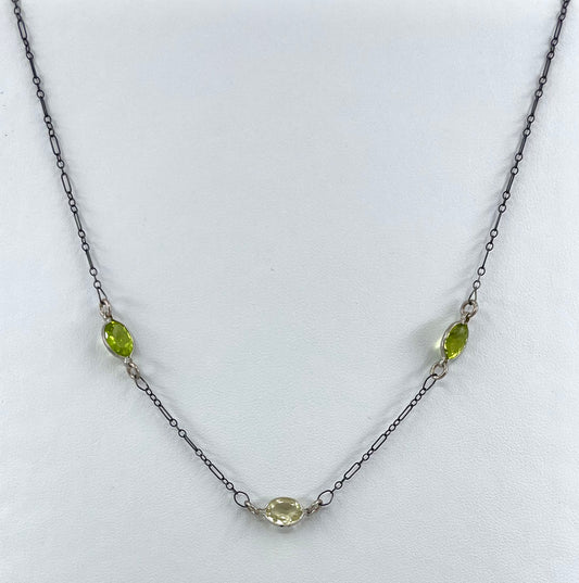 Peridot Station Necklace