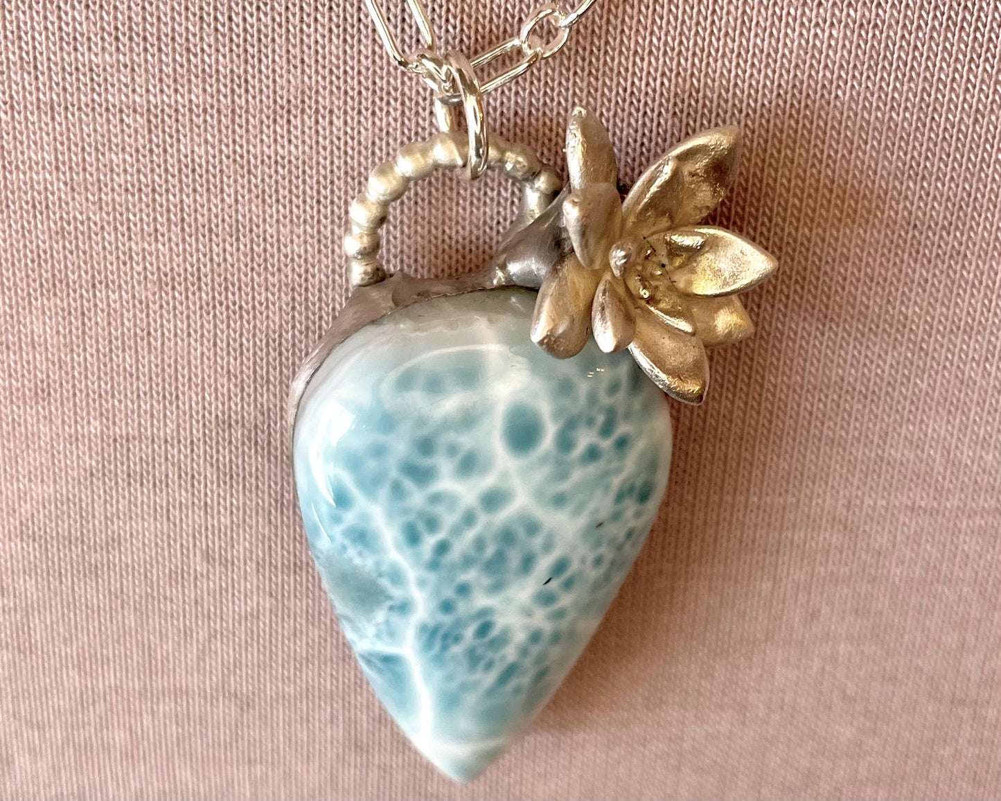 Teardrop Larimar Flower