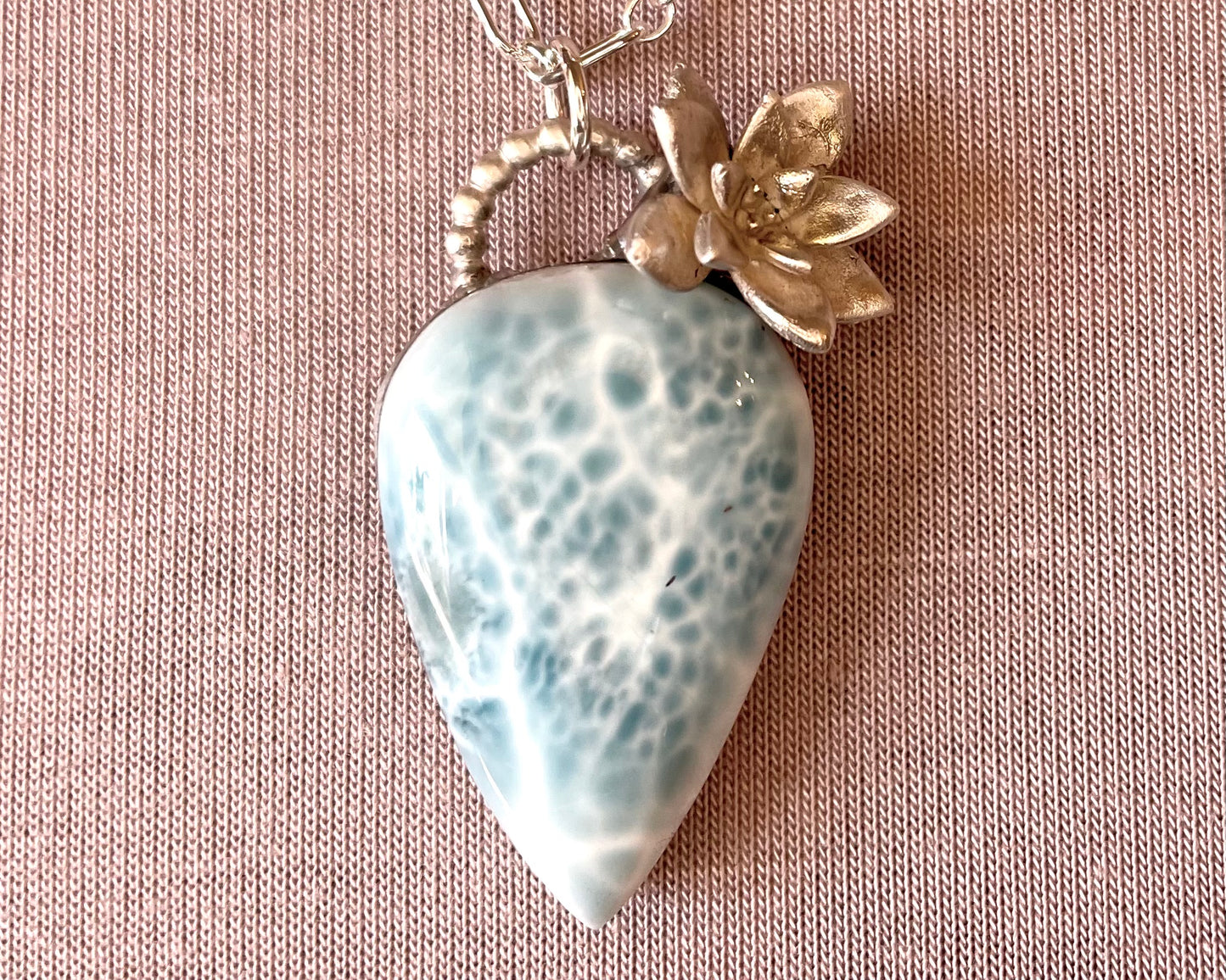 Teardrop Larimar Flower