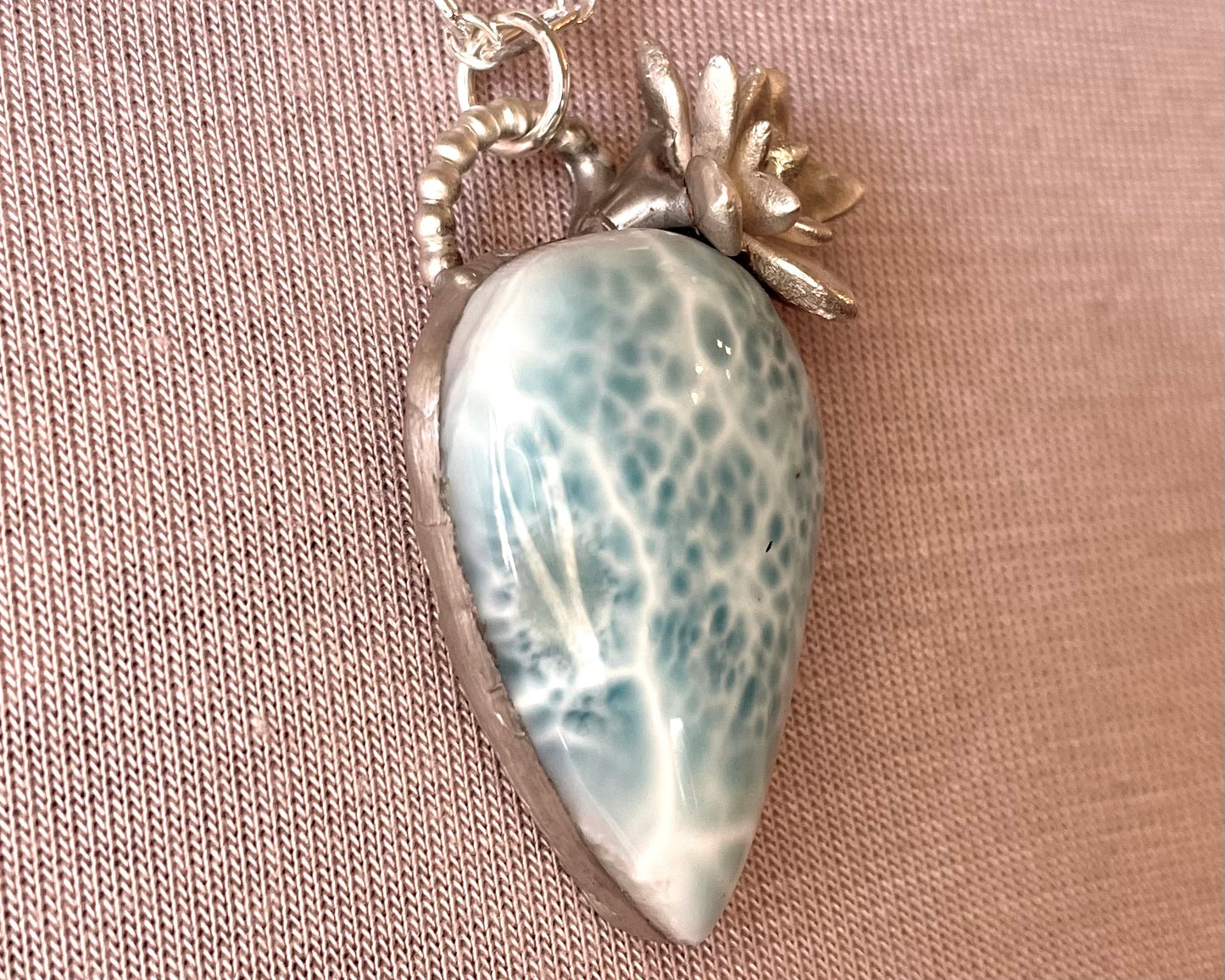 Teardrop Larimar Flower