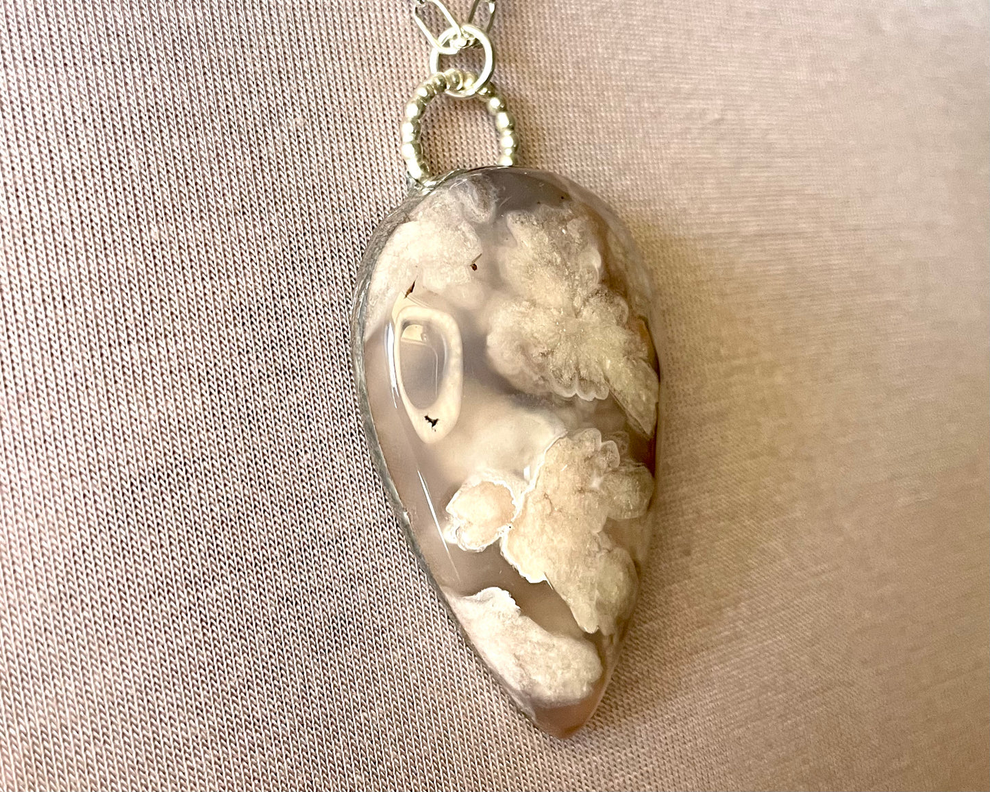 Flower Agate Teardrop