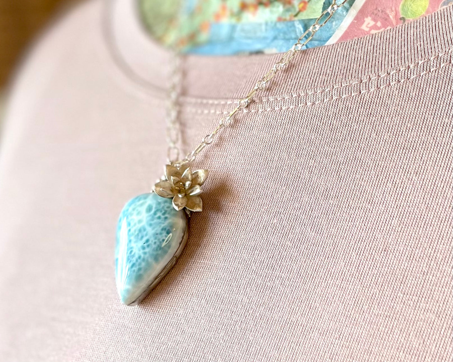 Teardrop Larimar Flower