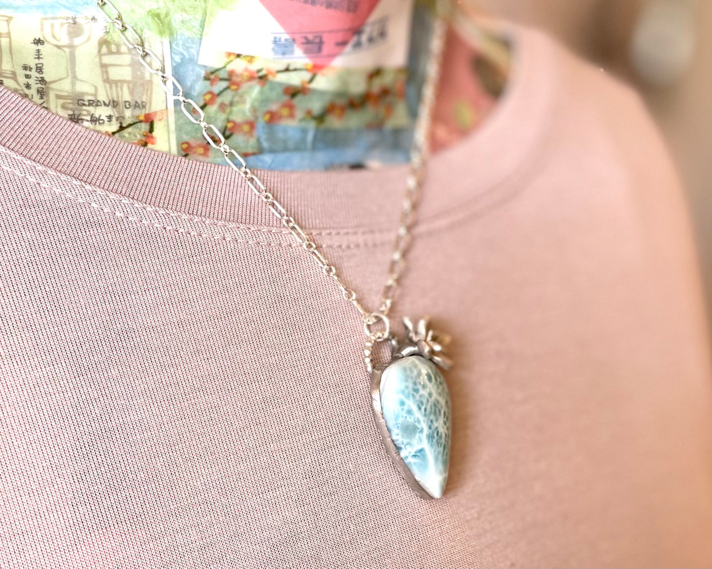 Teardrop Larimar Flower