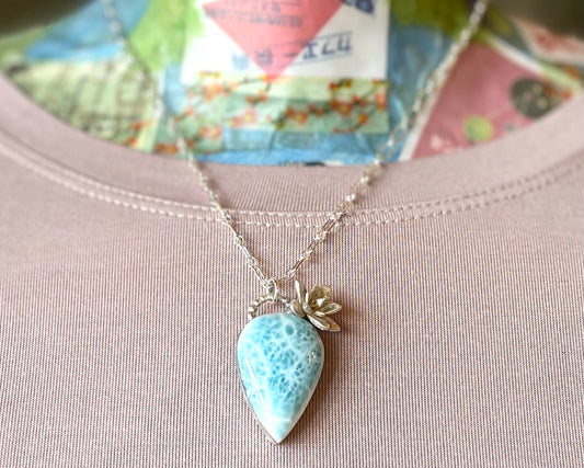 Teardrop Larimar Flower