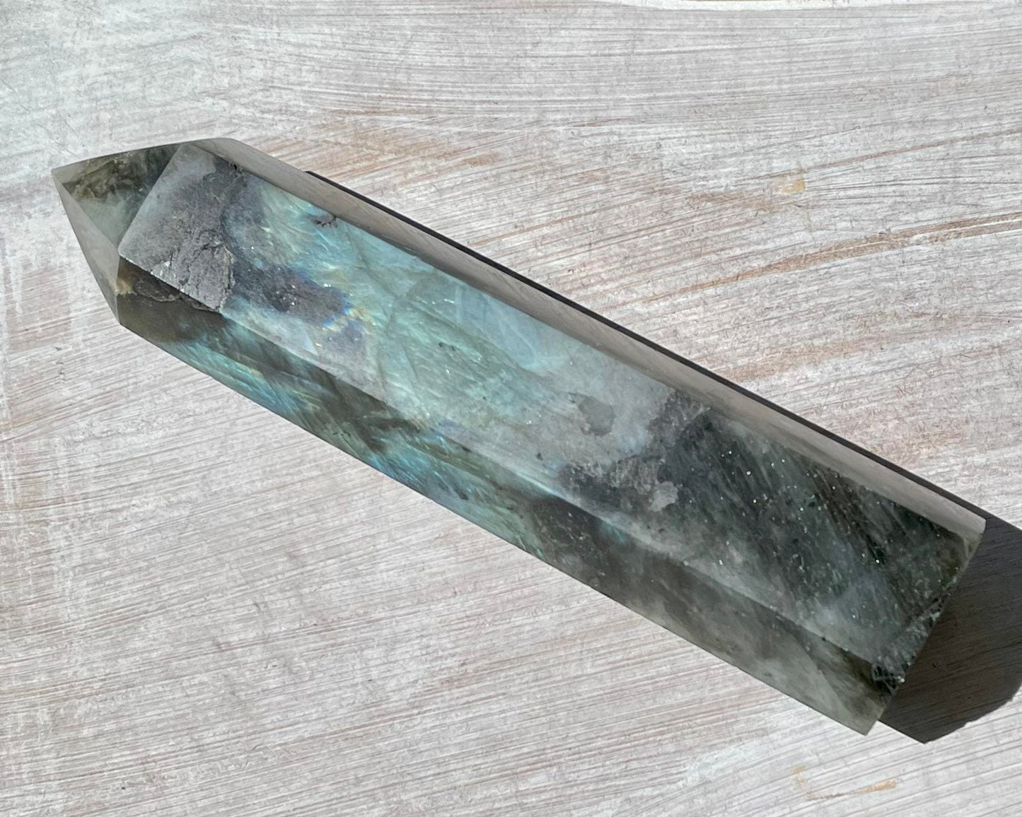 Blue Flash Faceted Labradorite Crystal