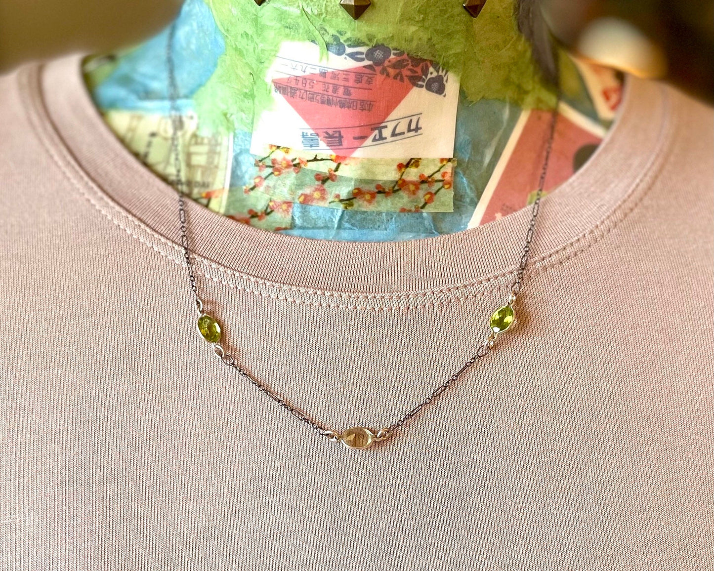 Peridot Station Necklace