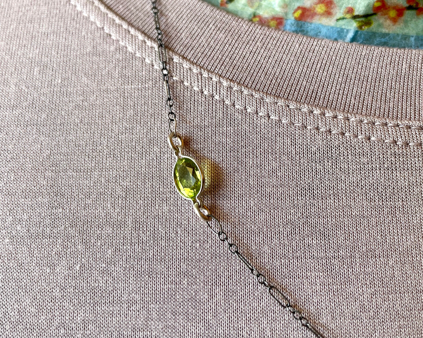 Peridot Station Necklace