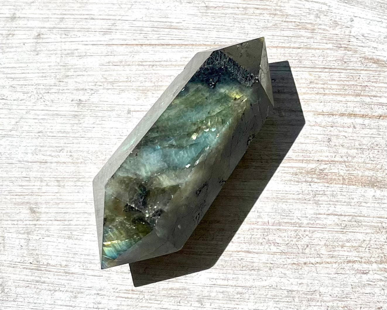 Faceted Blue Flash Double Terminated Labradorite Crystal