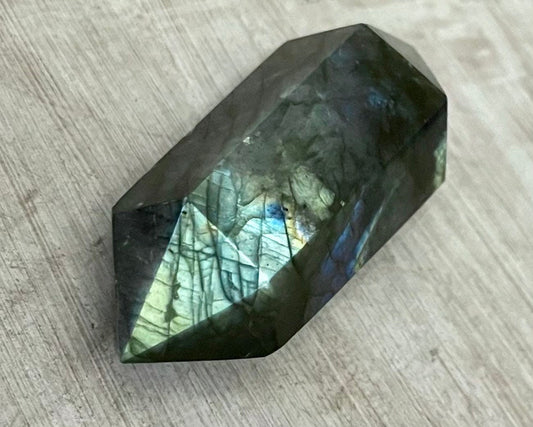 Faceted Blue Flash Double Terminated Labradorite Crystal