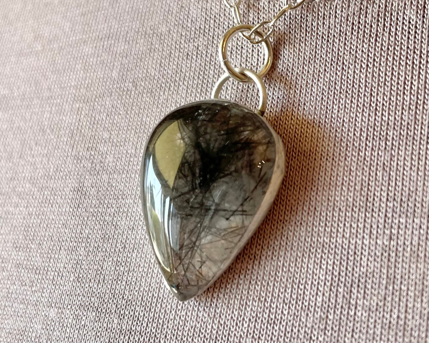 Tourmalinated Quartz Teardrop