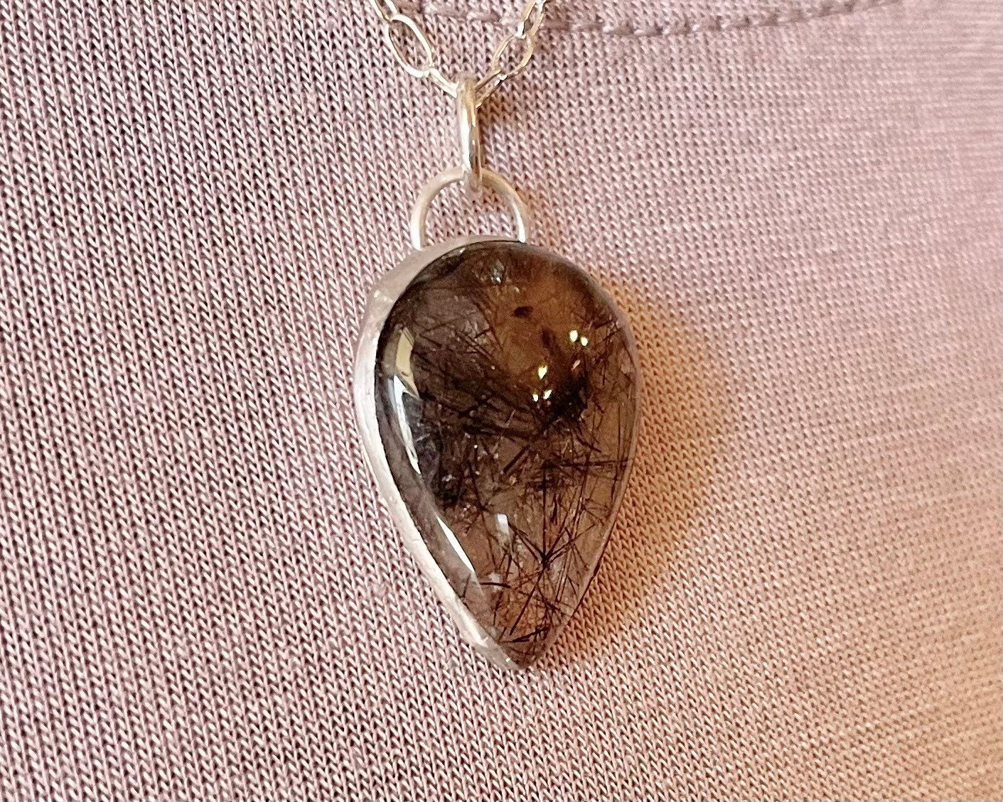 Tourmalinated Quartz Teardrop