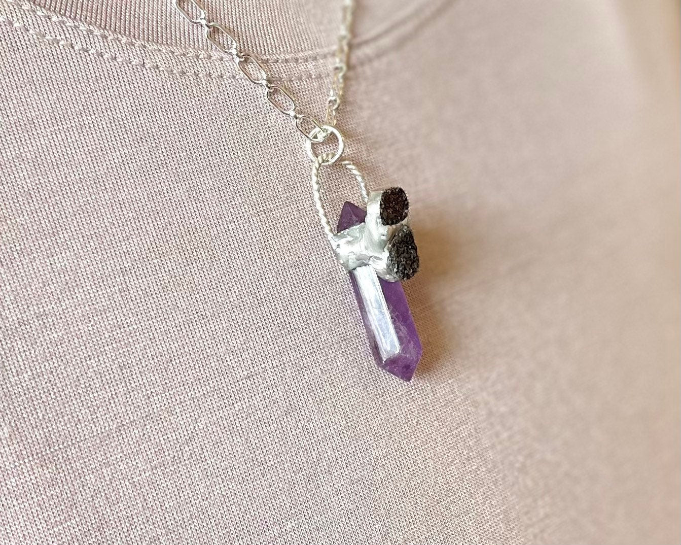 Amethyst Crystal with Druzy