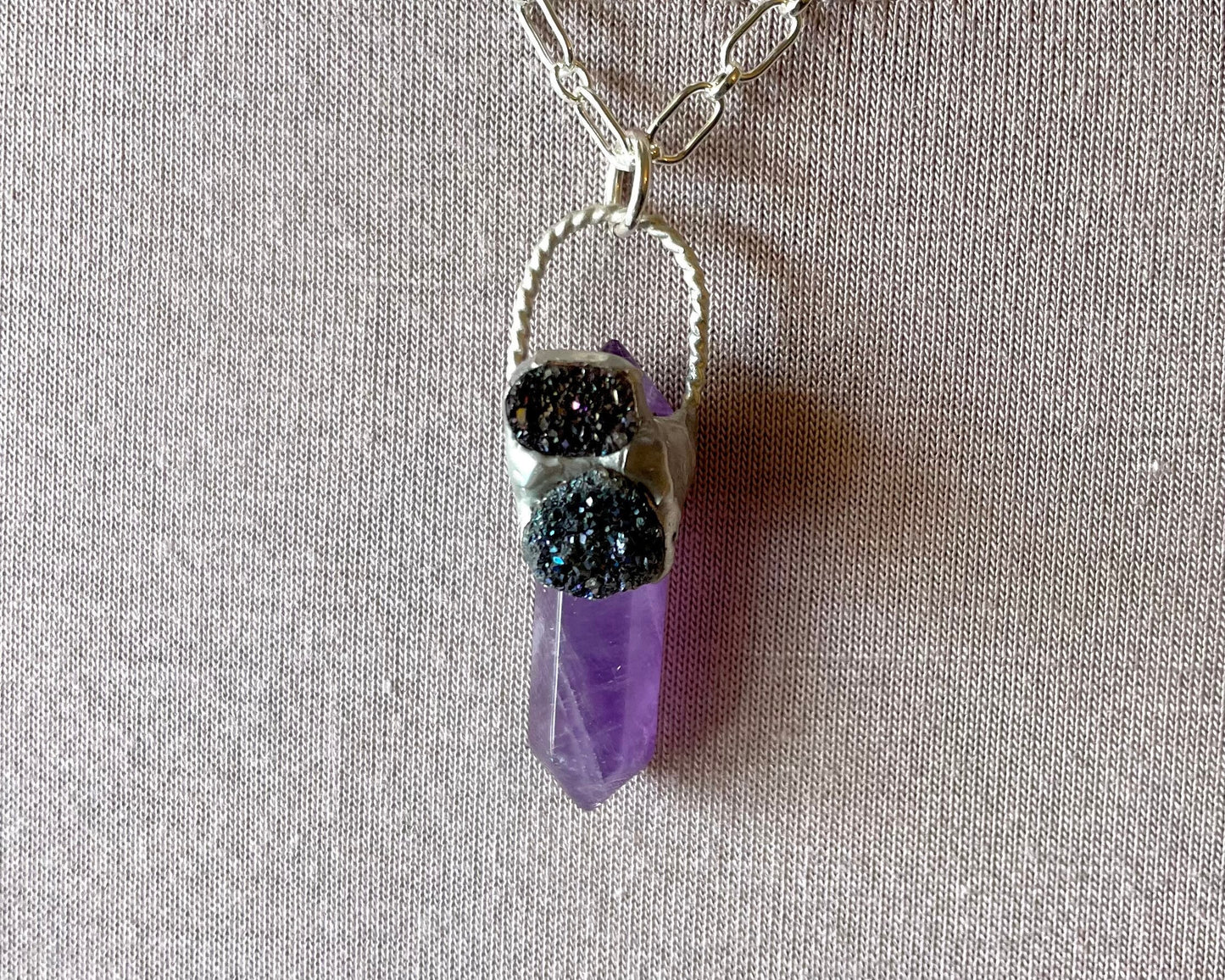 Amethyst Crystal with Druzy