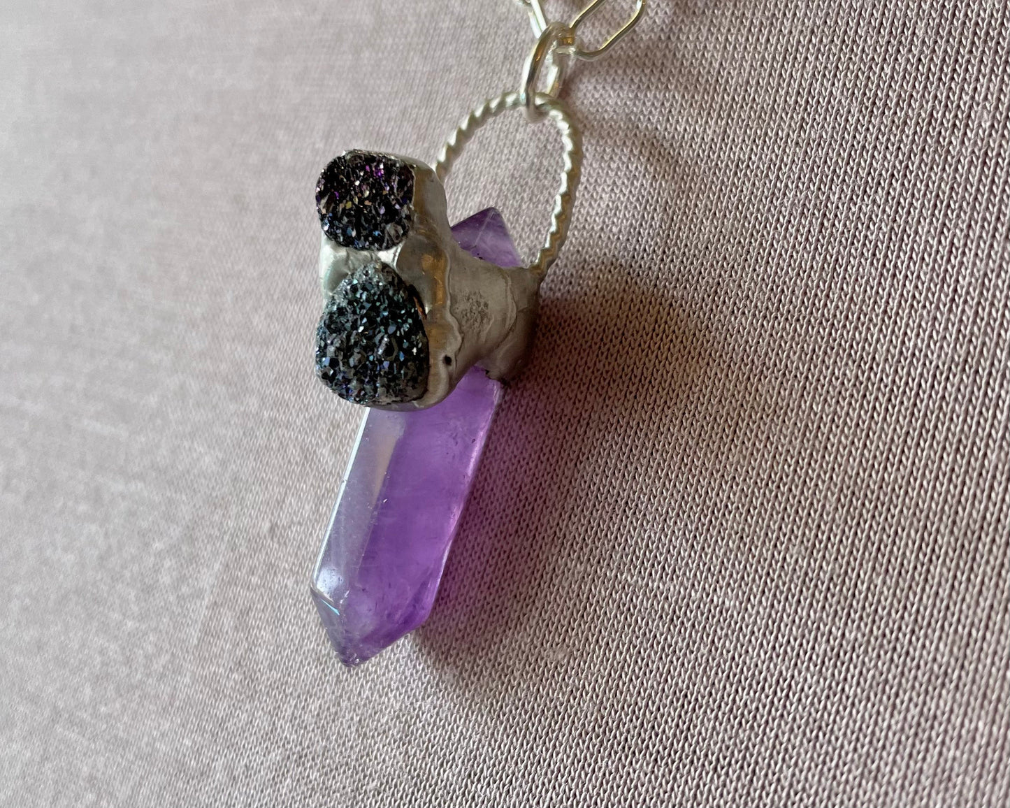 Amethyst Crystal with Druzy