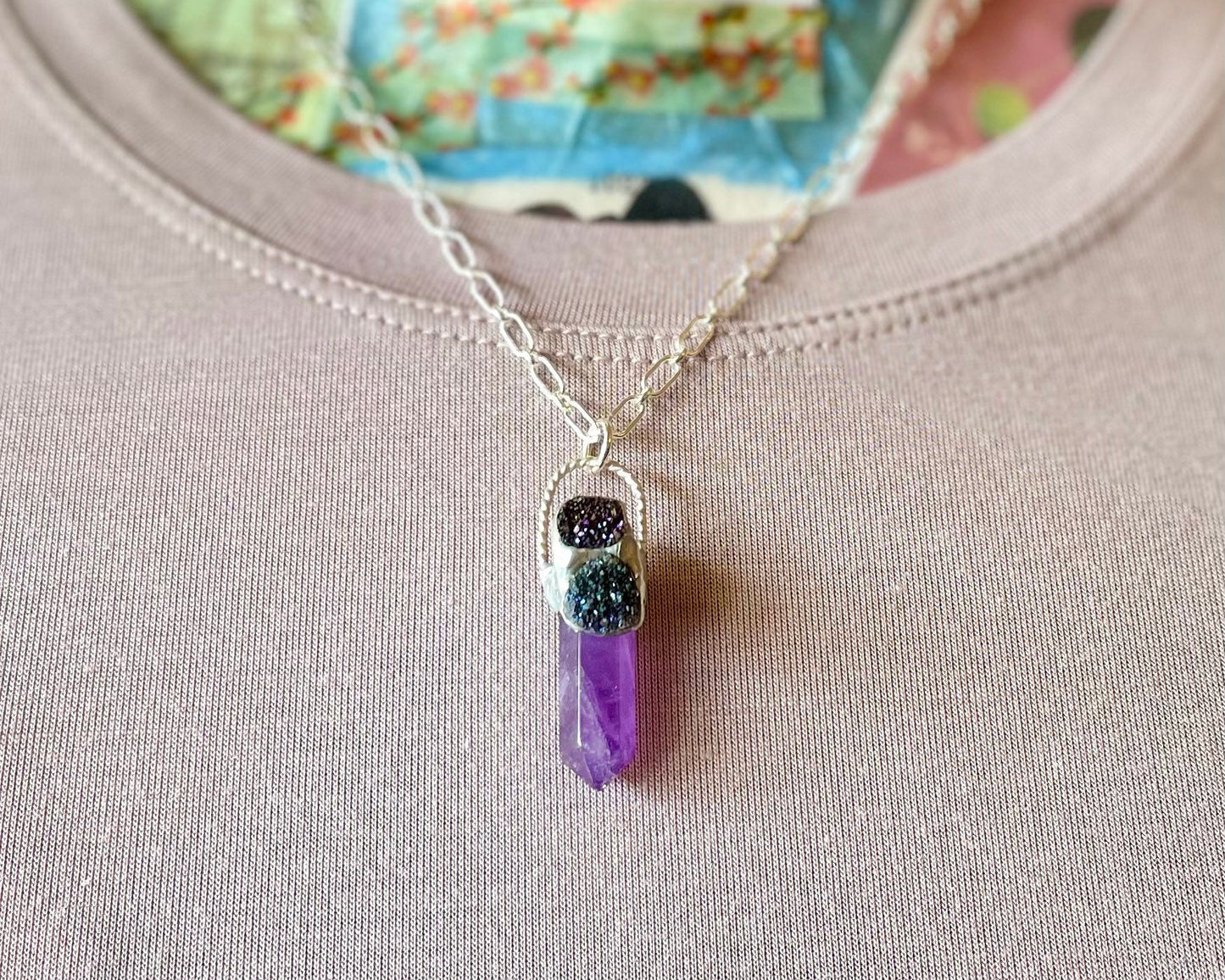 Amethyst Crystal with Druzy