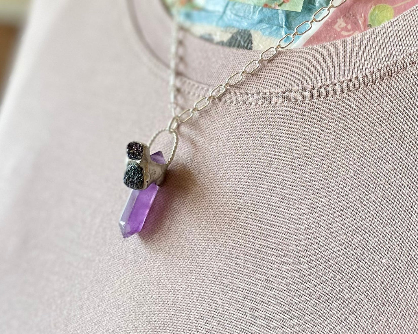 Amethyst Crystal with Druzy