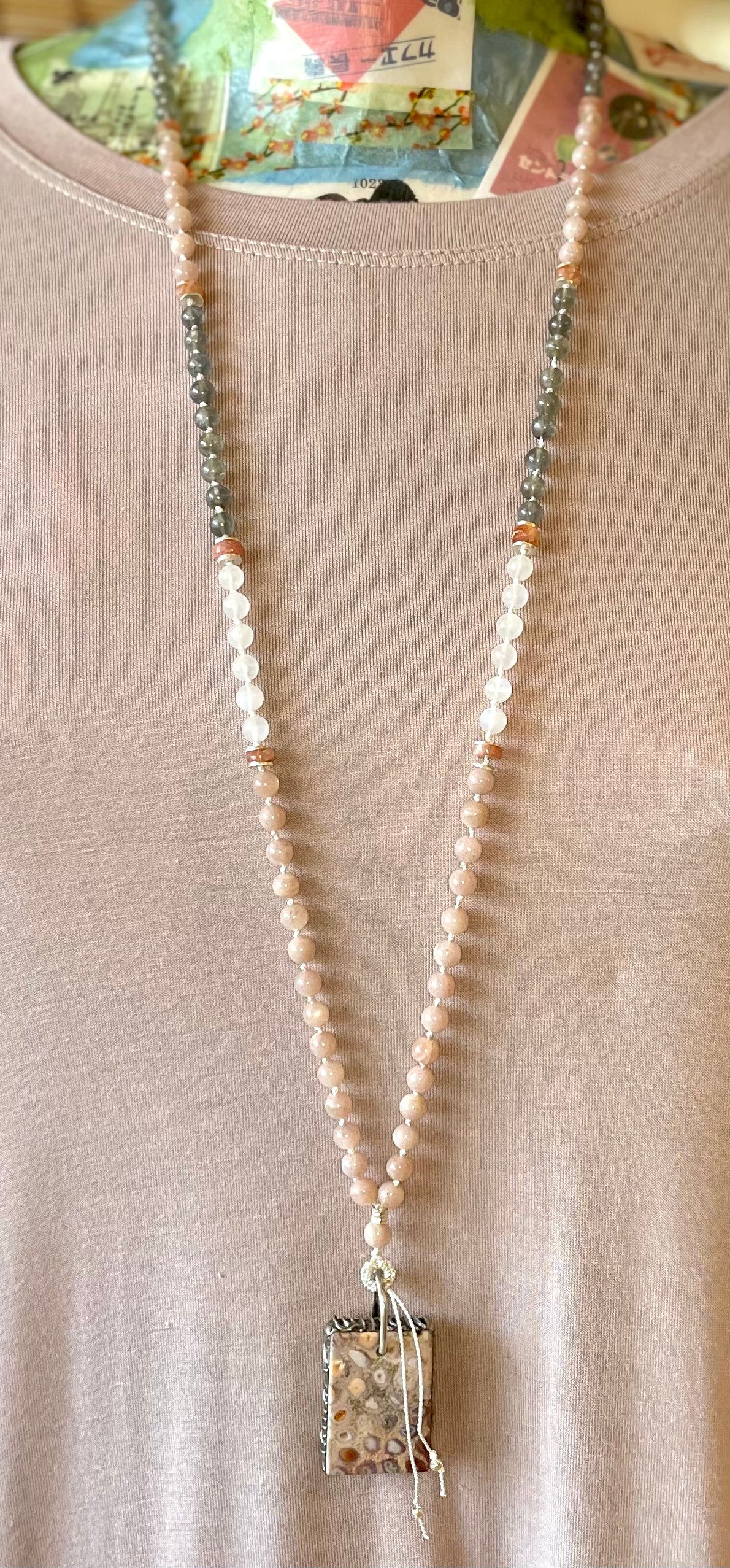 Fossil Coral 108 Bead Mala