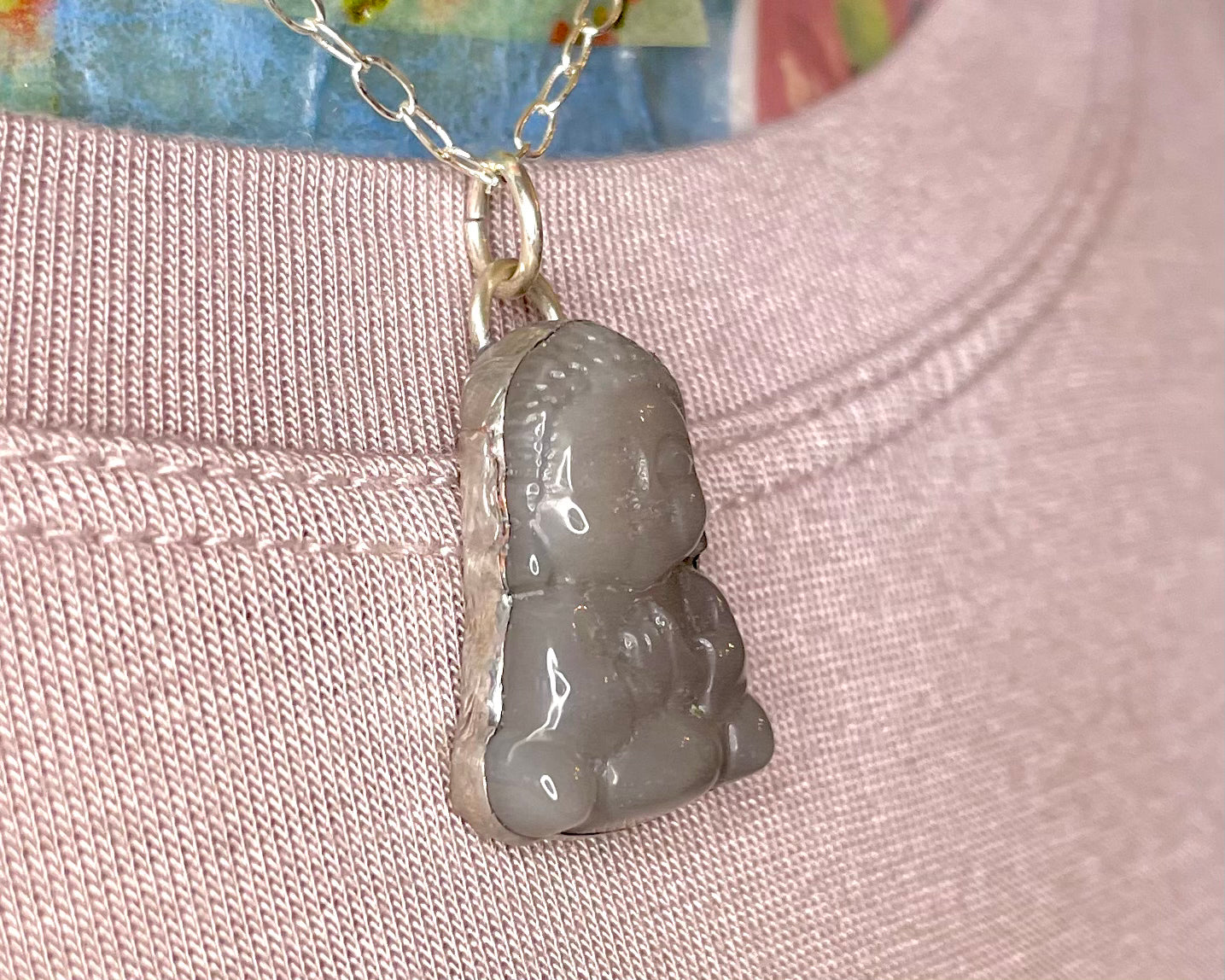 Little Peach Moonstone Buddha 2