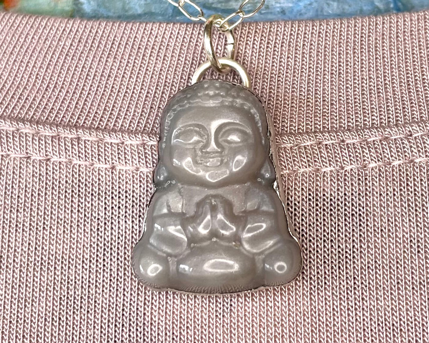 Little Peach Moonstone Buddha 2