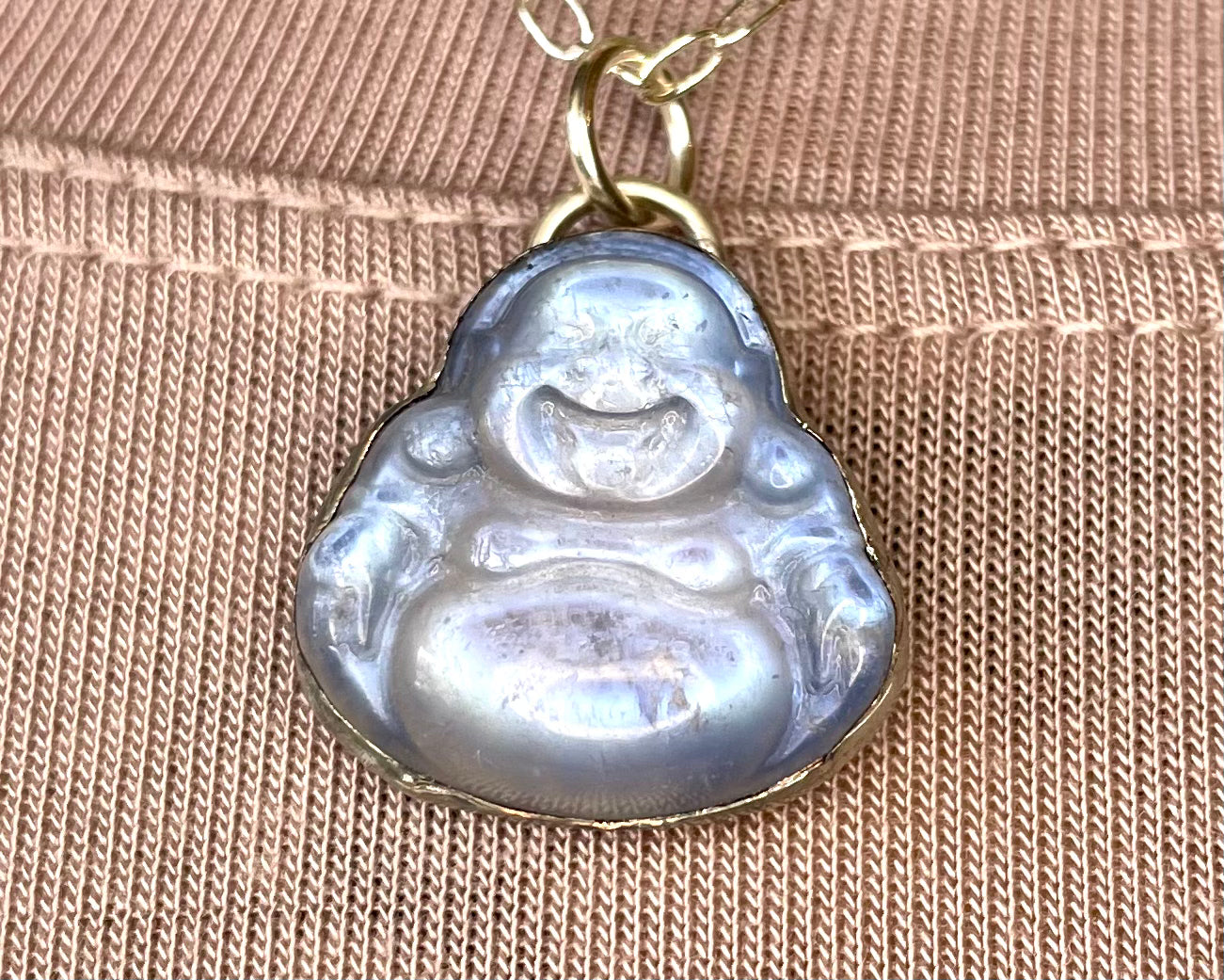 Little Blue Moonstone Buddha