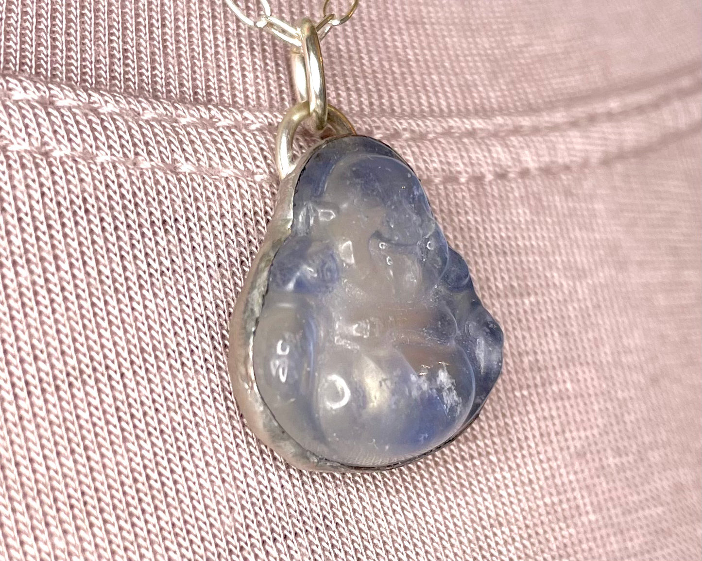 Little Blue Moonstone Buddha